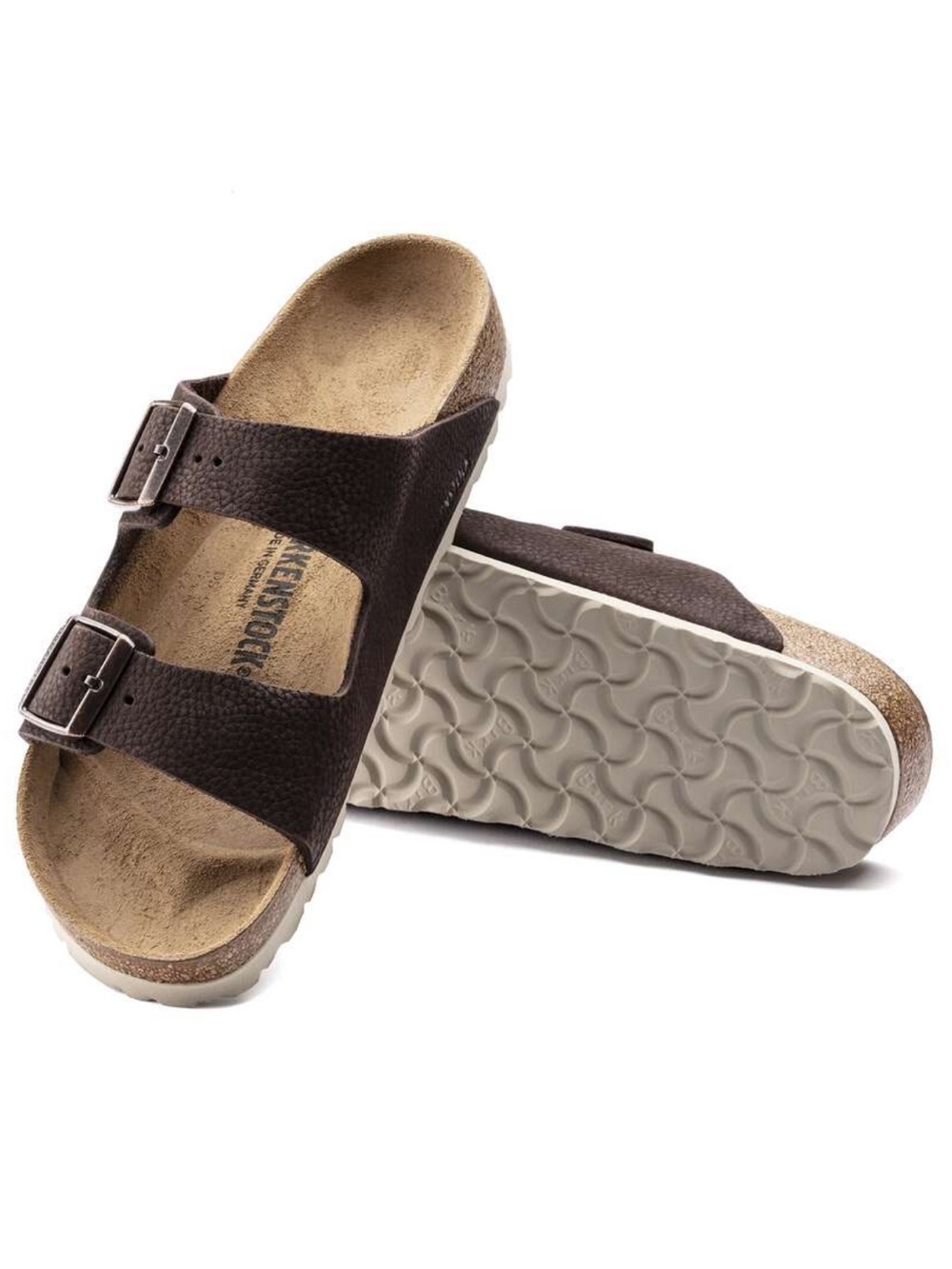 Birkenstock Steer Soft Brown Tumbled Nubuck Leather Arizona Sandals